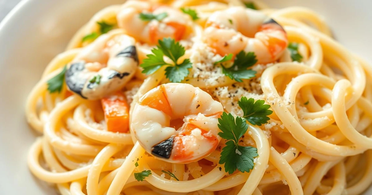 Seafood Fettuccine Alfredo Recipe
