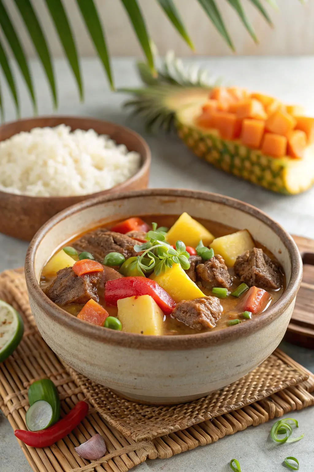 Beef steak and potatoes served hot with parsley garnish and a side of vegetables