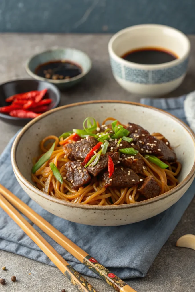 mongolian-beef noodles recipe