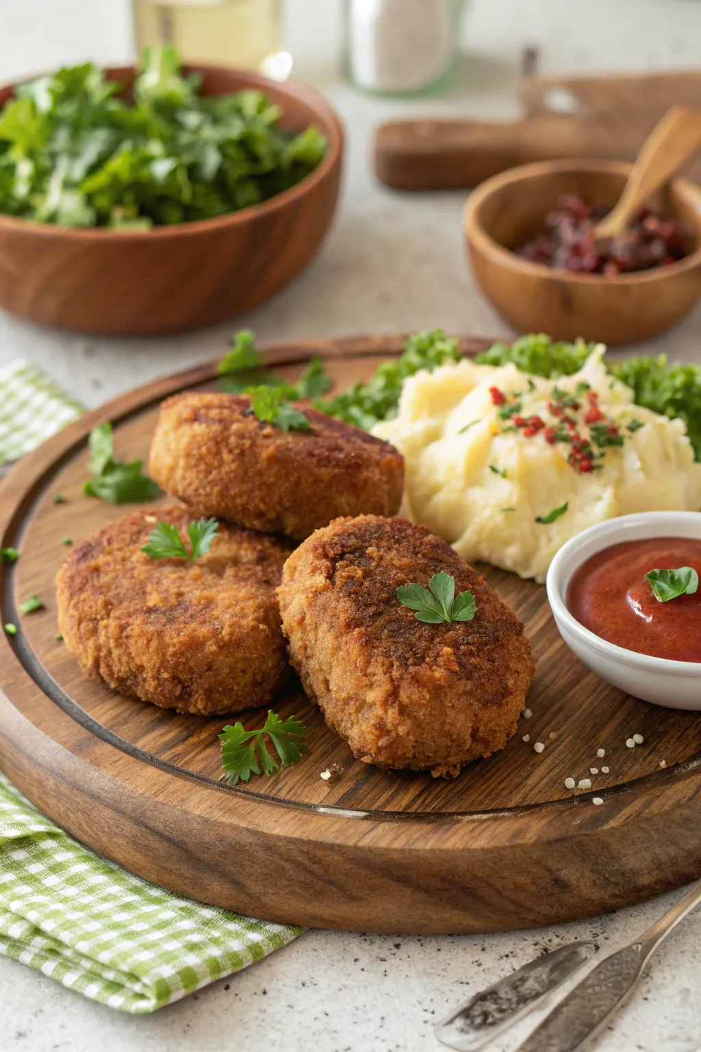 Beef cutlet recipe served in a bowl or plate with fresh herbs