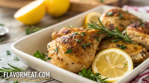 Golden roasted chicken with herbs and lemon — featured image for FlavorMeat Chicken Recipes Guide.