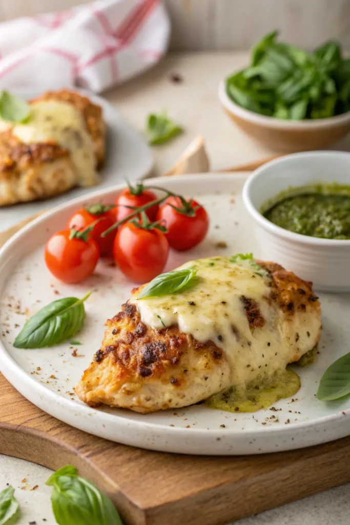Three pesto chicken variations: creamy, thigh version, and spicy pesto chicken.