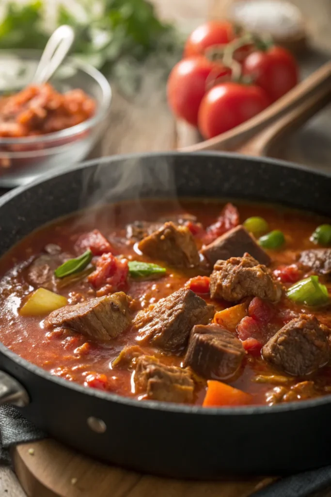 Cooking beef caldereta step by step