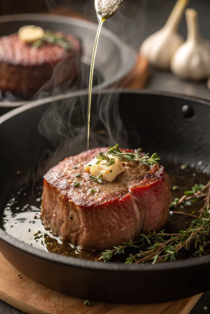 Cooking beef filet mignon
