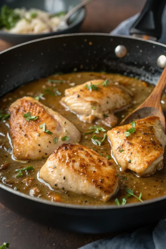 Preparing easy chicken and gravy